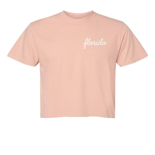 Florida Cursive Washed Crop Tee