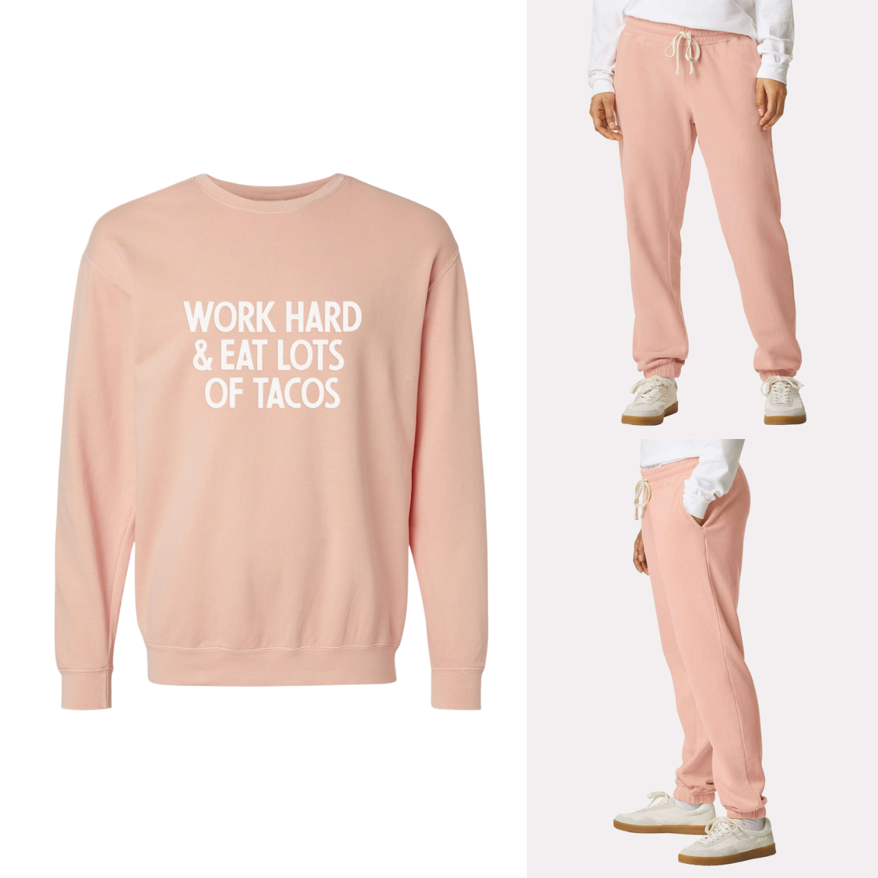 Work Hard & Eat Lots Of Tacos Washed Sweatshirt