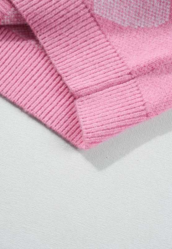 Trendsi Pearl Trim Sweater Women's Date Night Heart Neck Long Sleeve Top