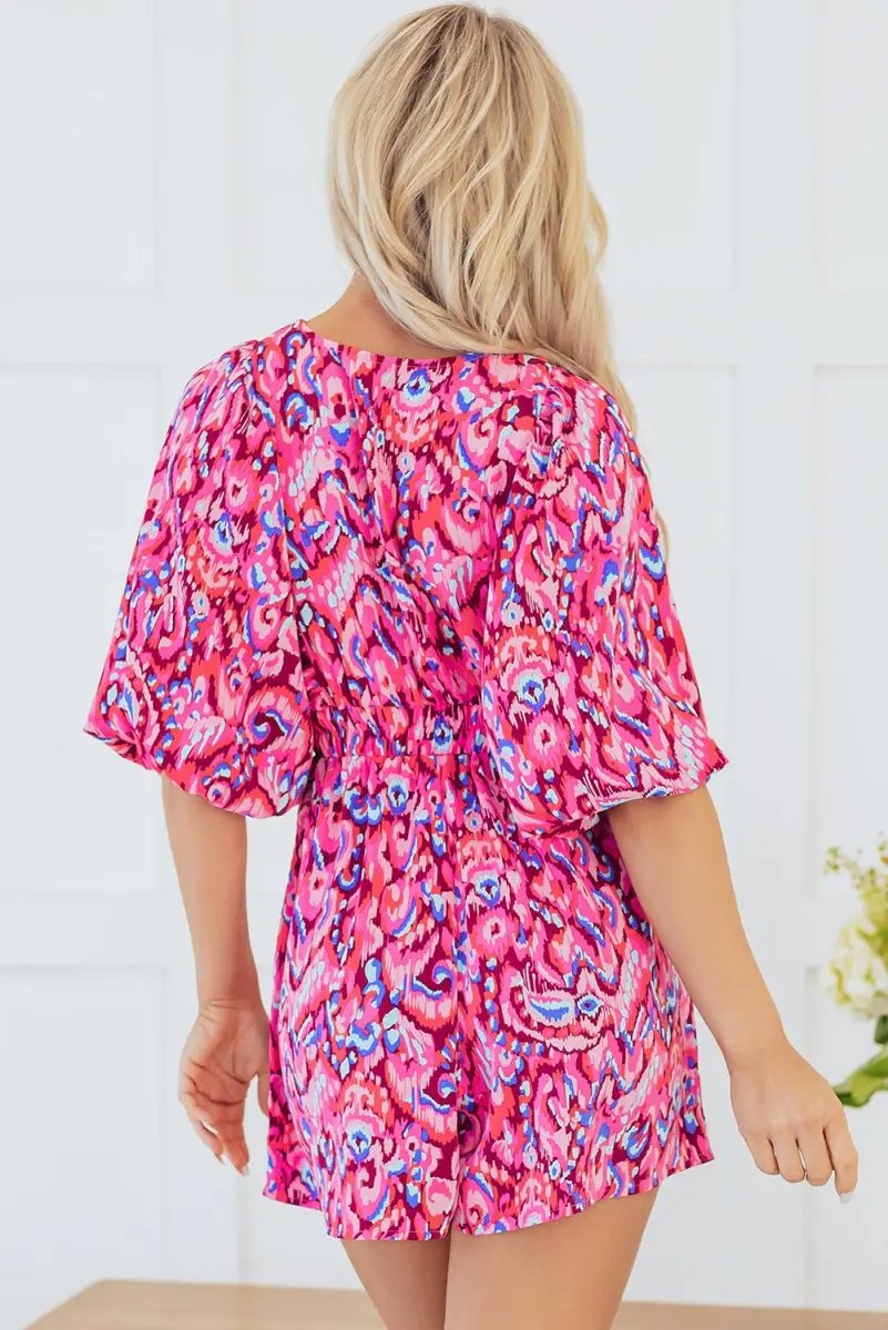 Romper - Flattering Fit - Pink Abstract Vacation