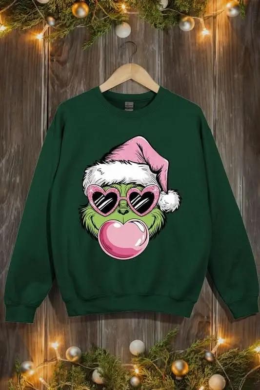 Sweatshirt - Pink Grinch Graphic - Everyday Comfy Fit
