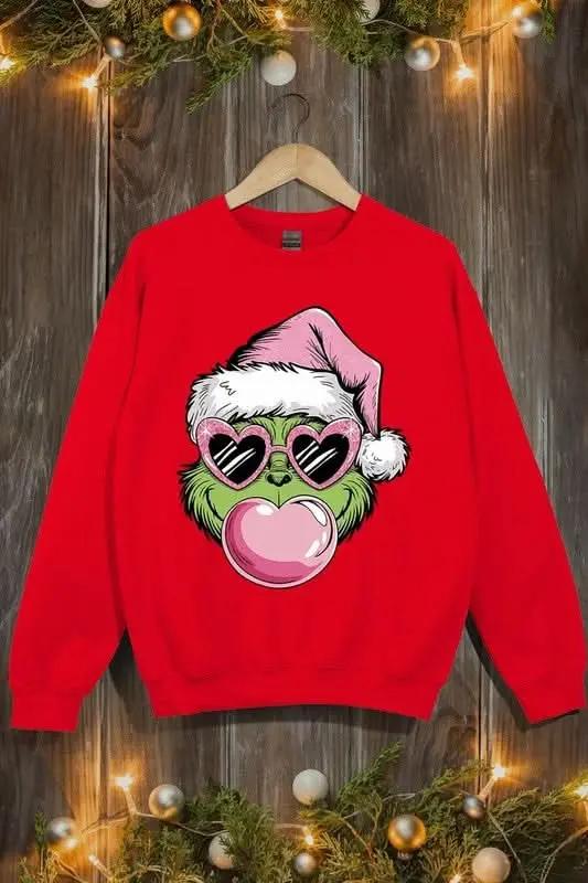 Sweatshirt - Pink Grinch Graphic - Everyday Comfy Fit