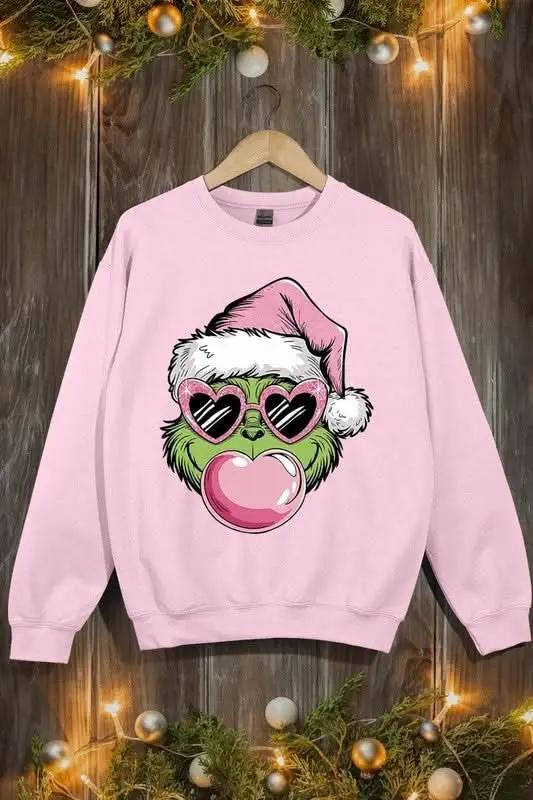 Sweatshirt - Pink Grinch Graphic - Everyday Comfy Fit