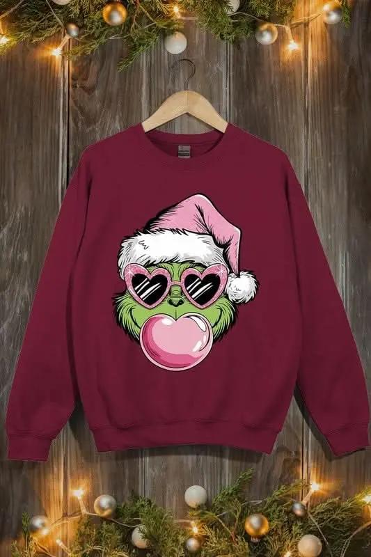 Sweatshirt - Pink Grinch Graphic - Everyday Comfy Fit