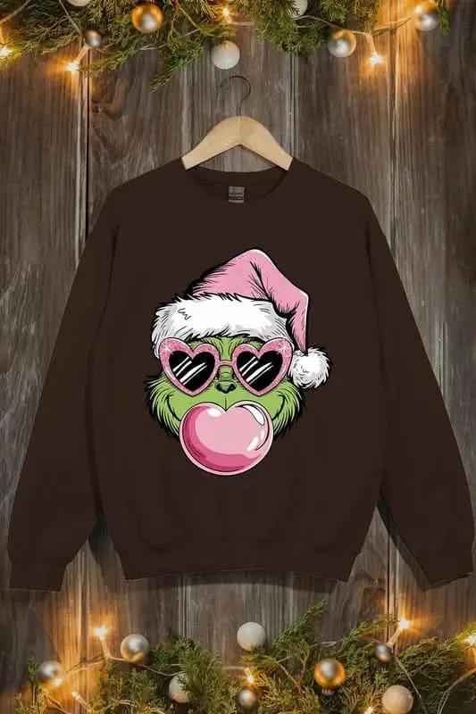 Sweatshirt - Pink Grinch Graphic - Everyday Comfy Fit