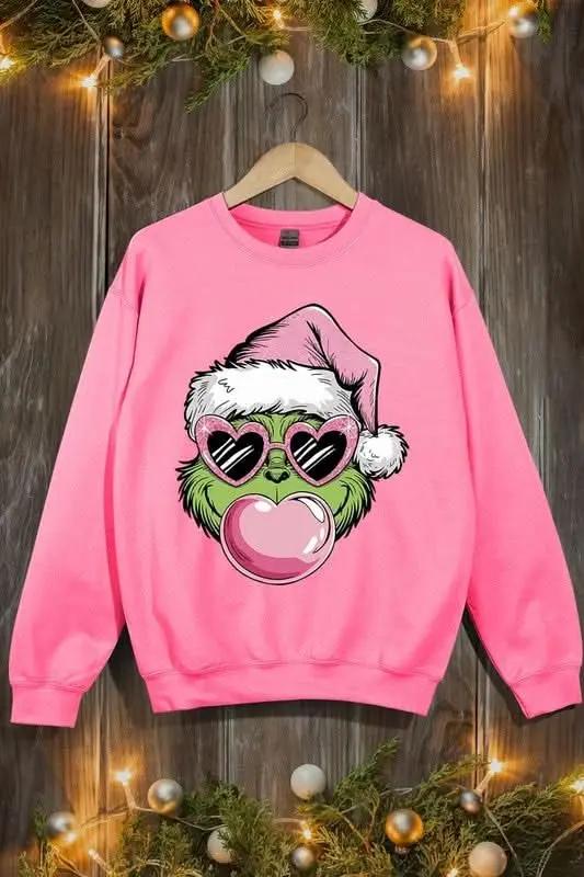 Sweatshirt - Pink Grinch Graphic - Everyday Comfy Fit