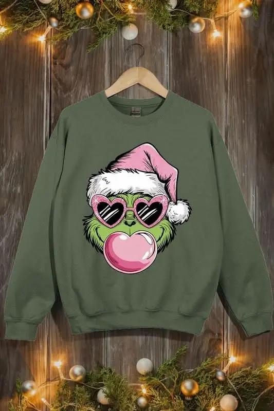 Sweatshirt - Pink Grinch Graphic - Everyday Comfy Fit
