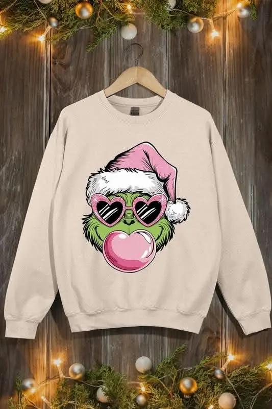 Sweatshirt - Pink Grinch Graphic - Everyday Comfy Fit