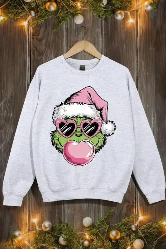 Sweatshirt - Pink Grinch Graphic - Everyday Comfy Fit