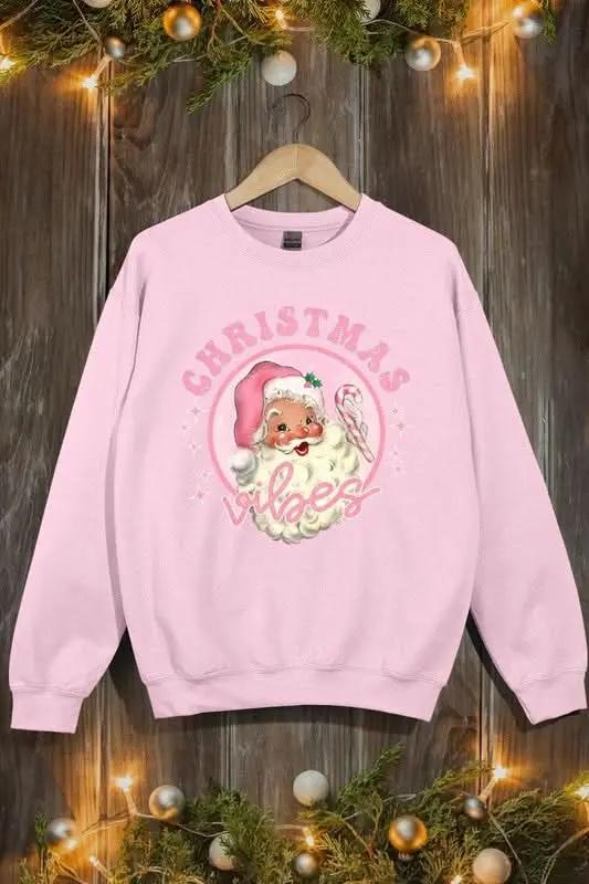 Color Bear Pink Graphic Sweatshirt Women's Christmas Fleece Pullover - Cozy & Cute