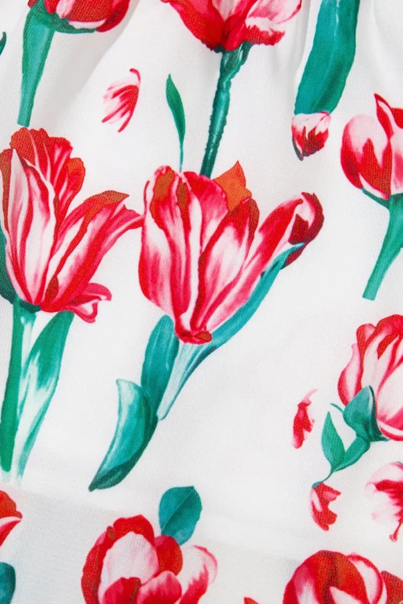 Love Salve Pink Floral Babydoll Dress Women's Summer Casual V Neck Cute