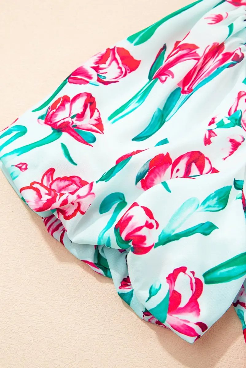 Love Salve Pink Floral Babydoll Dress Women's Summer Casual V Neck Cute