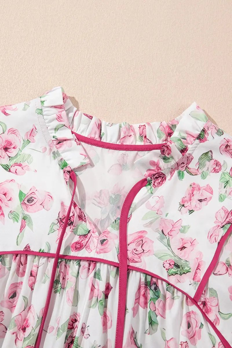 Love Salve Pink Floral Mini Dress Women's Daily Summer Southern Belle Style, Plus Size Fit