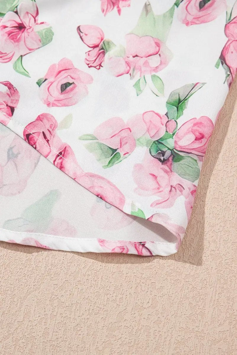 Love Salve Pink Floral Mini Dress Women's Daily Summer Southern Belle Style, Plus Size Fit