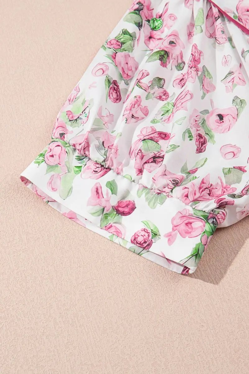 Love Salve Pink Floral Mini Dress Women's Daily Summer Southern Belle Style, Plus Size Fit