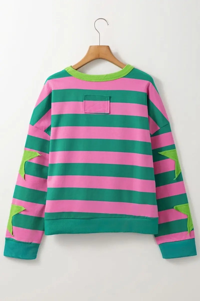 Women's Sweatshirt - Pink Star Graphic - Casual & Comfortable Pullover