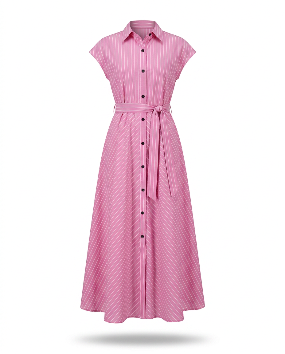 Free Spirit Striped Button Maxi Dress