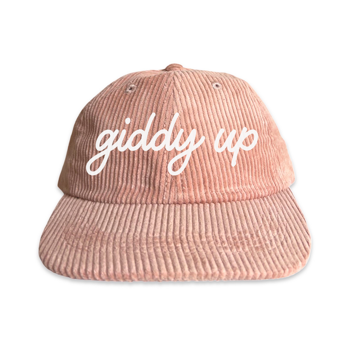 Giddy Up Cursive Corduroy Cap
