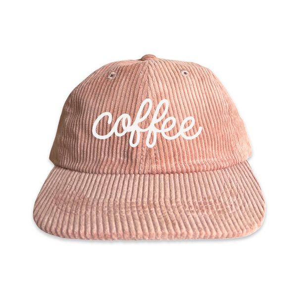 Coffee Cursive Corduroy Cap