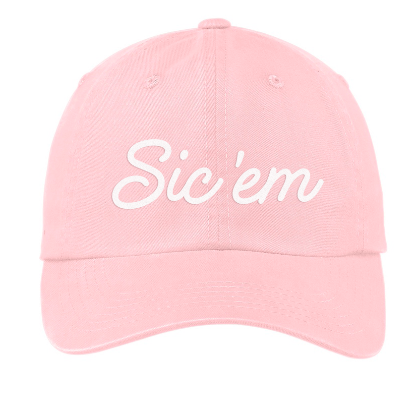 Sic 'em Cursive Baseball Cap