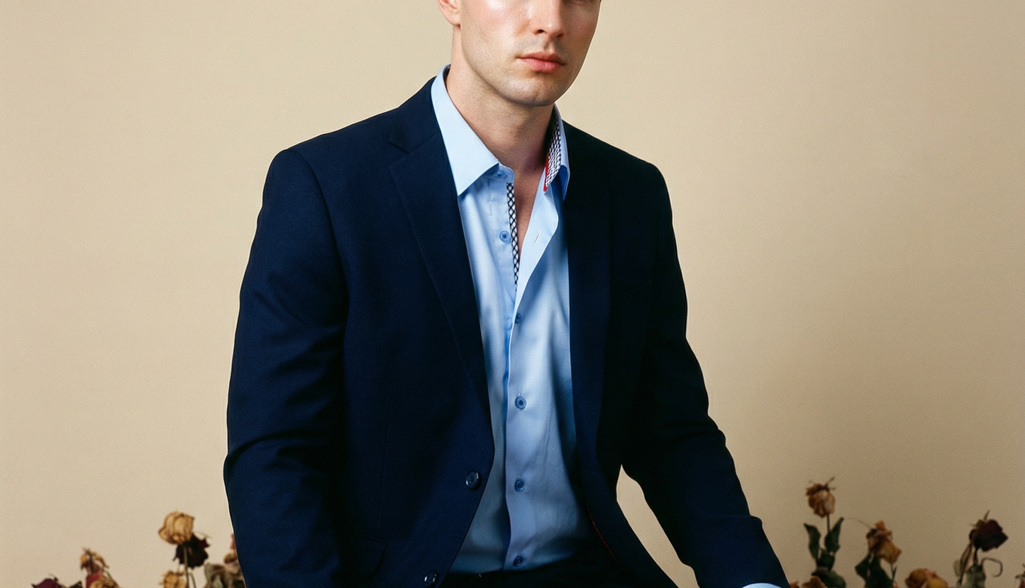 Daniel Button-Up Shirt With Contrast Details // Blue // Contemporary Fit (Regular)