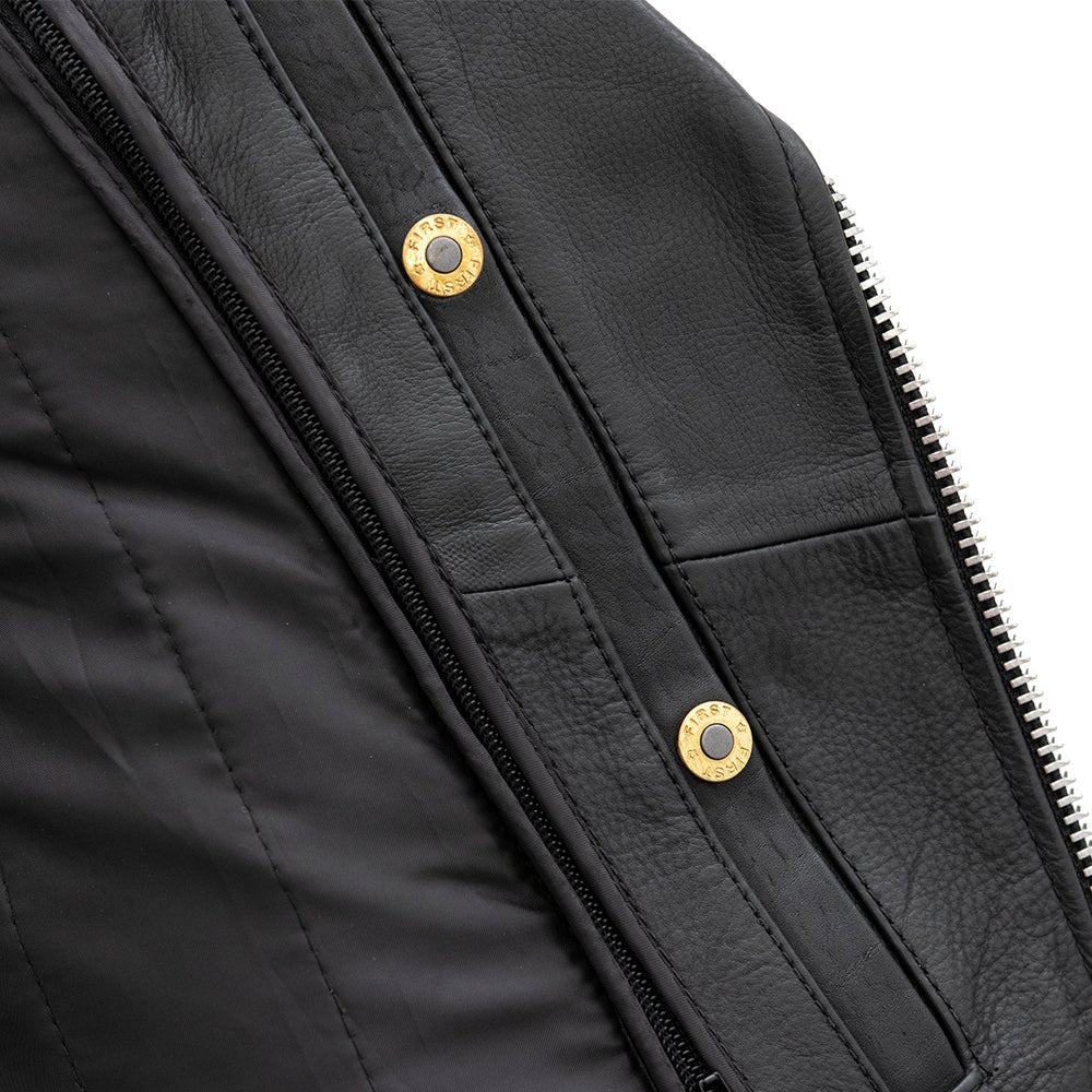 Popstar Women's  Motorcycle Leather Jacket Oxblood