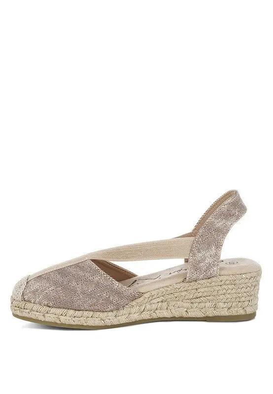 Rag Company Port Side Metallic Woven Espadrille Wedges for Summer Style