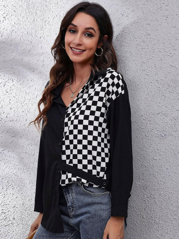 Trendsi just arrived - Chic graphic print blouse, collar