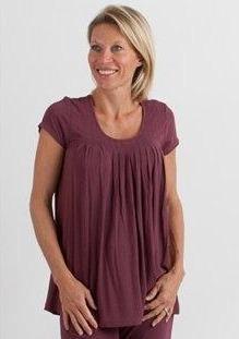 Women's Bamboo Viscose Pleated Lounge Top Black