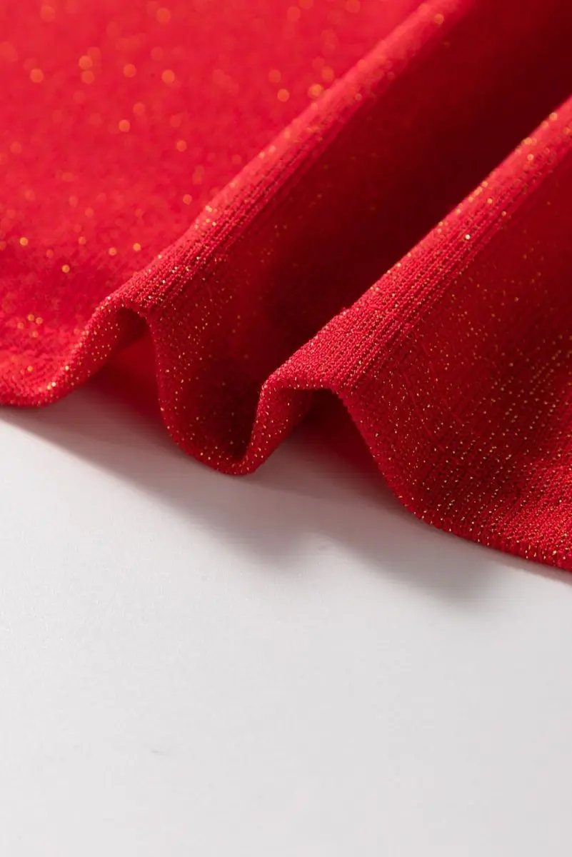 Women's Top - Red Bowknot Open Back V Neck - Elegant Night Out