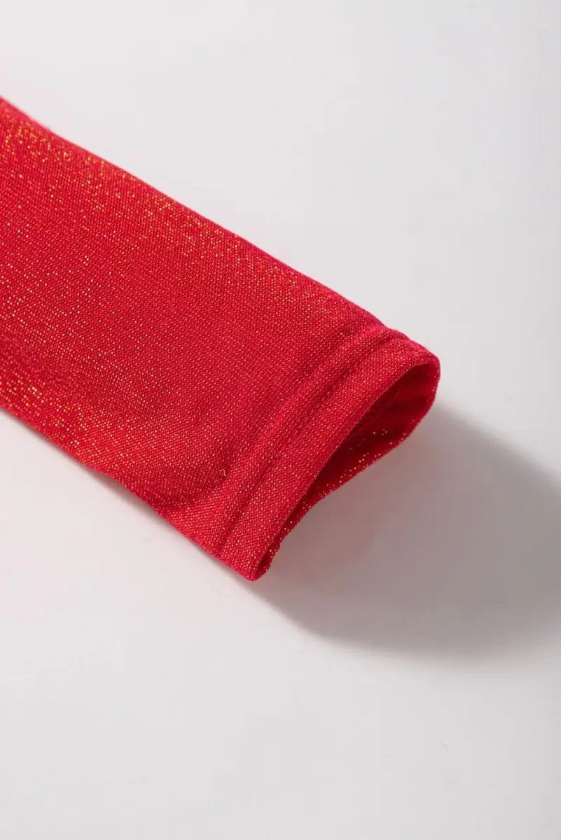 Women's Top - Red Bowknot Open Back V Neck - Elegant Night Out