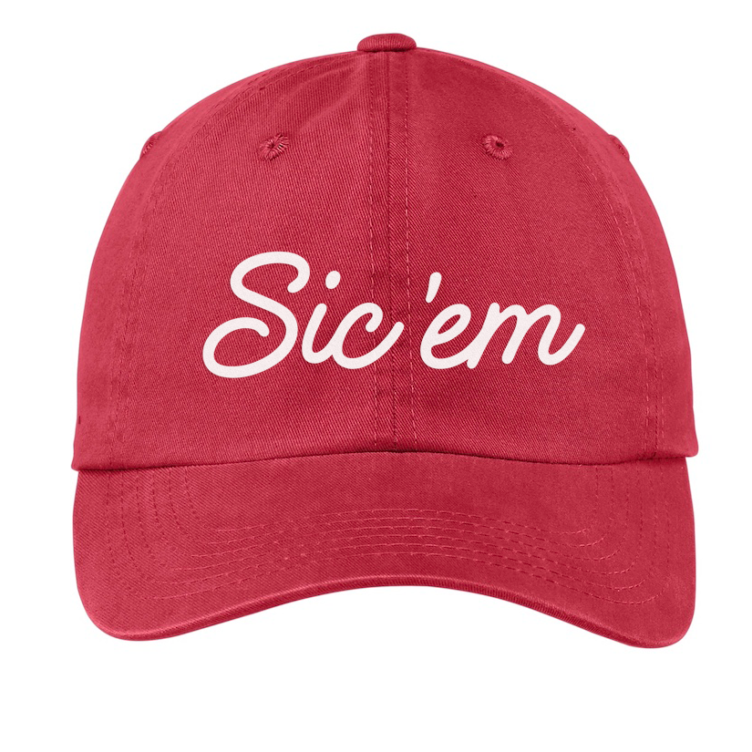 Sic 'em Cursive Baseball Cap