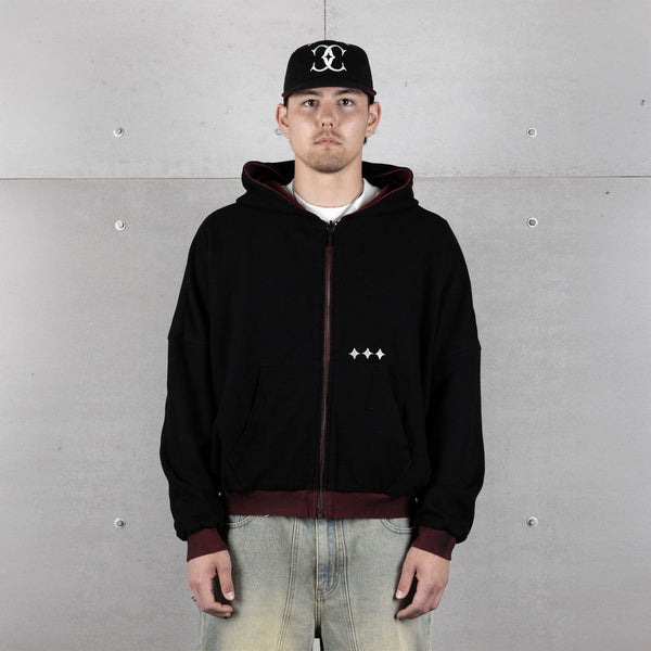Commons Reversible Thermal Zip Up Hoodie Faded Plum/Black