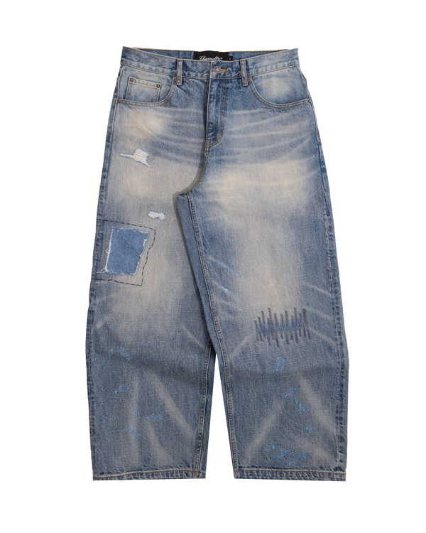 Blue Repaired Selvedge Denim
