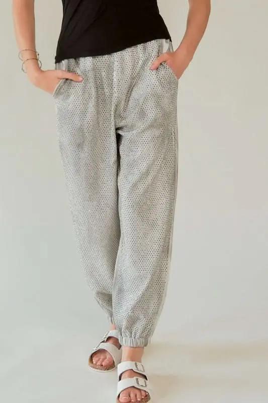 Trendsi Davi & Dani Rhinestone Joggers Women's Loungewear Elastic Waist USA Shipped