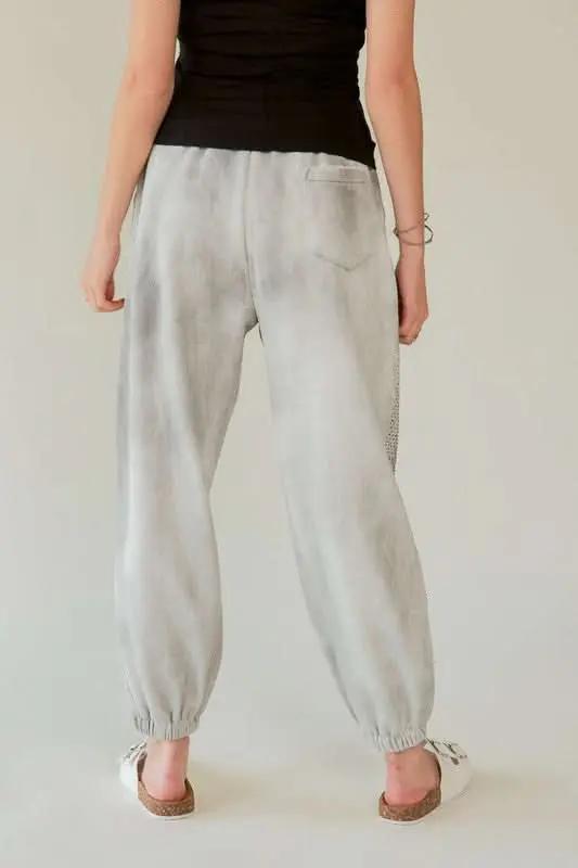 Trendsi Davi & Dani Rhinestone Joggers Women's Loungewear Elastic Waist USA Shipped