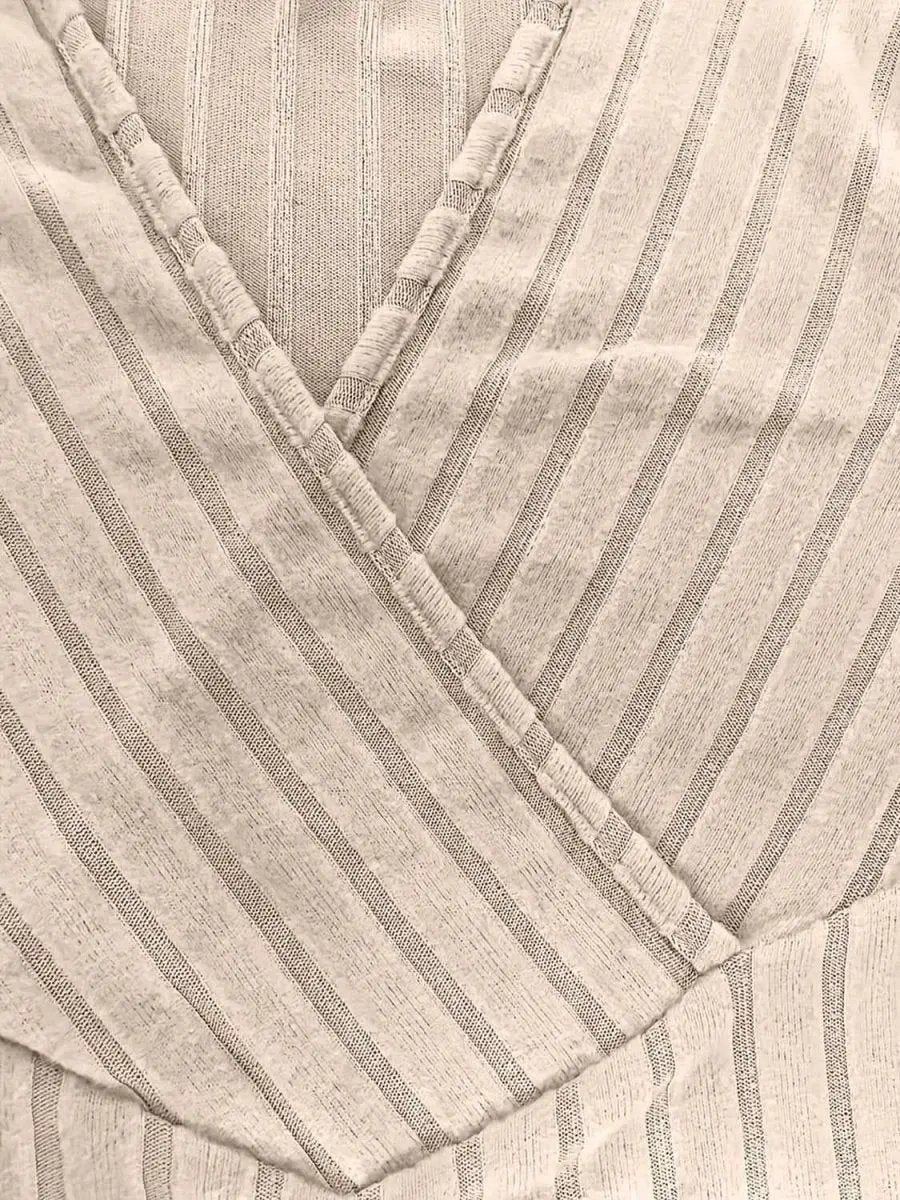 Trendsi Ribbed Surplice Women's T-Shirt Everyday Fashion Long Sleeve Comfortable