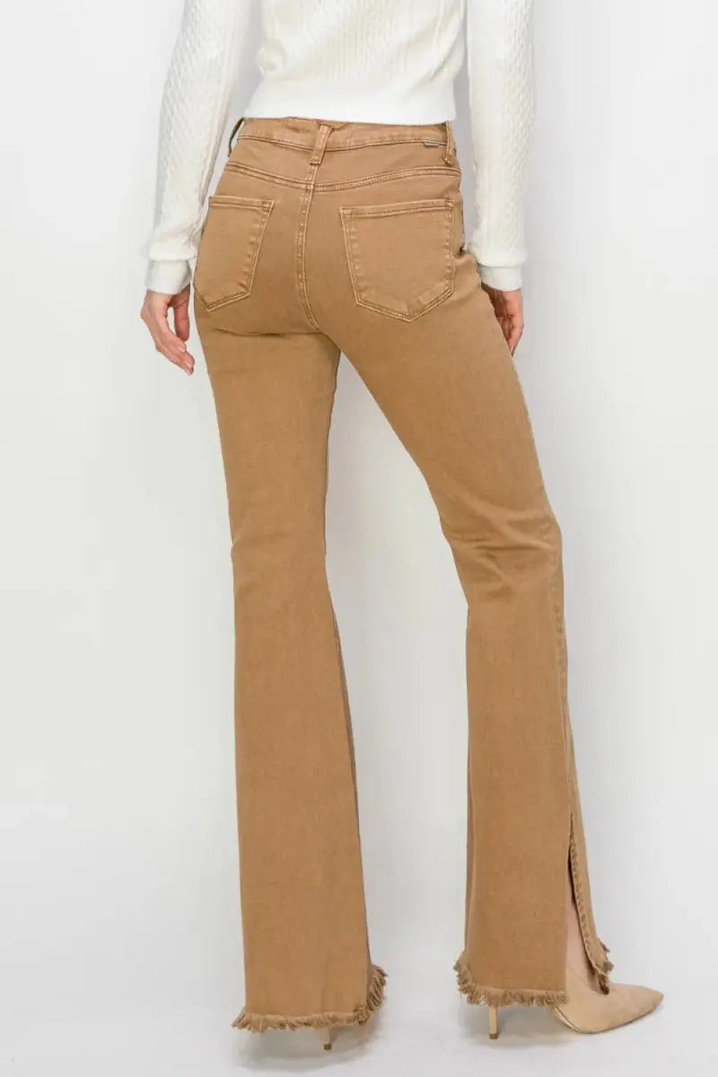 Flare Jeans - High Waist Side Slit - Everyday Denim