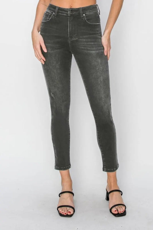 Trendsi RISEN High Rise Skinny Jeans Women's USA Made Denim Stretch Fit