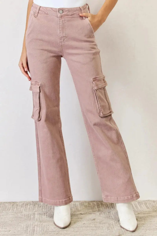 Trendsi Cargo Wide Leg Jeans Women's High Rise Y2K Style Denim Pants