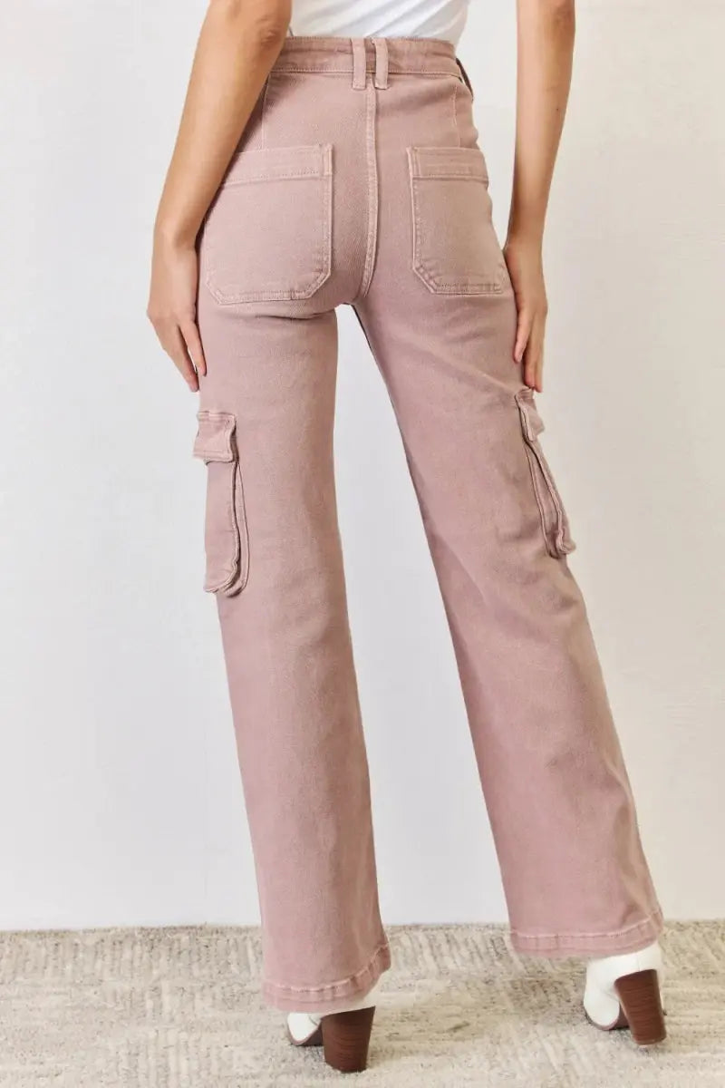 Trendsi Cargo Wide Leg Jeans Women's High Rise Y2K Style Denim Pants