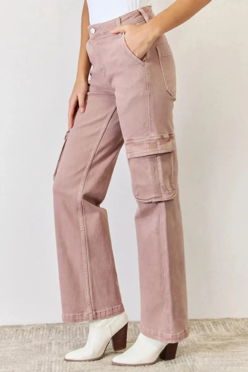 Trendsi Cargo Wide Leg Jeans Women's High Rise Y2K Style Denim Pants