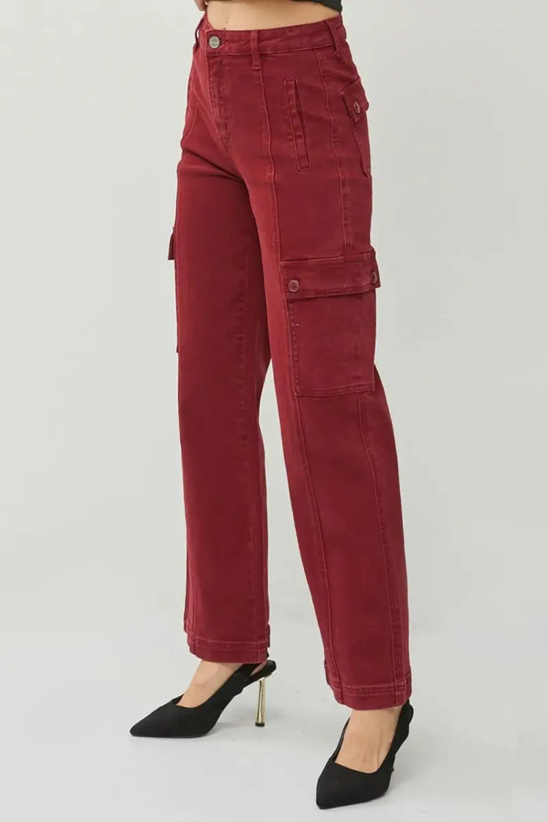 Women's Jeans - High Rise Wide Leg Cargo - Everyday Style
