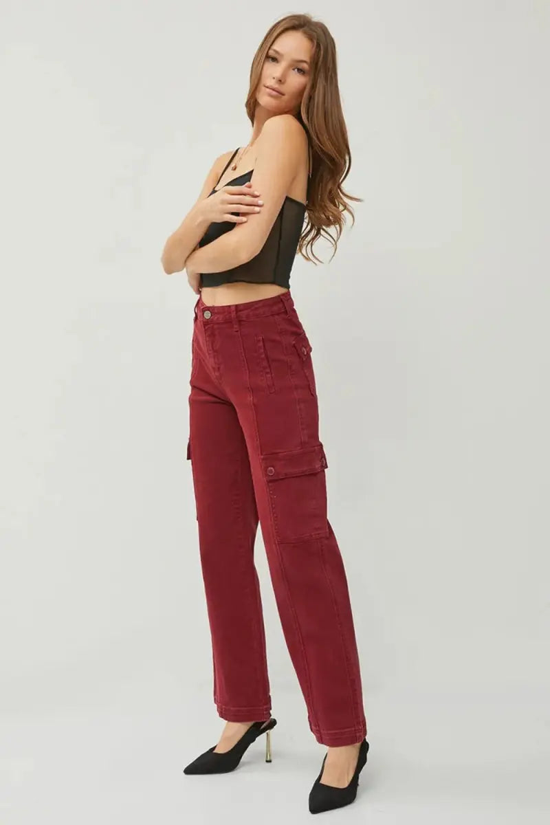 Women's Jeans - High Rise Wide Leg Cargo - Everyday Style