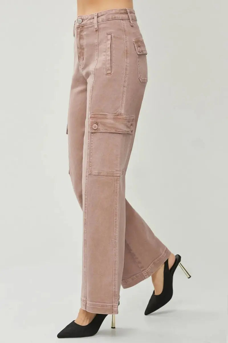 Cargo Jeans - High Rise Comfort - Wide Leg
