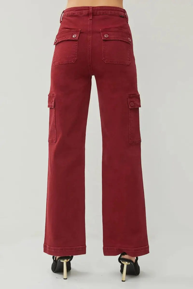 Women's Jeans - High Rise Wide Leg Cargo - Everyday Style