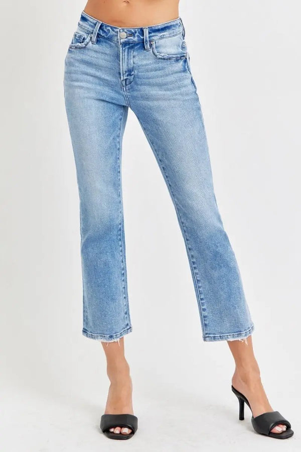 Trendsi RISEN Low Rise Jeans Women's Casual Slim Fit Denim Comfortable