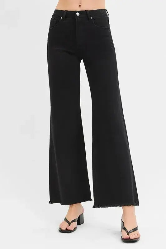 Trendsi RISEN Jeans + Tummy Control High Rise + Everyday Wear + Women's Jeans + Wide Leg, Plus Size