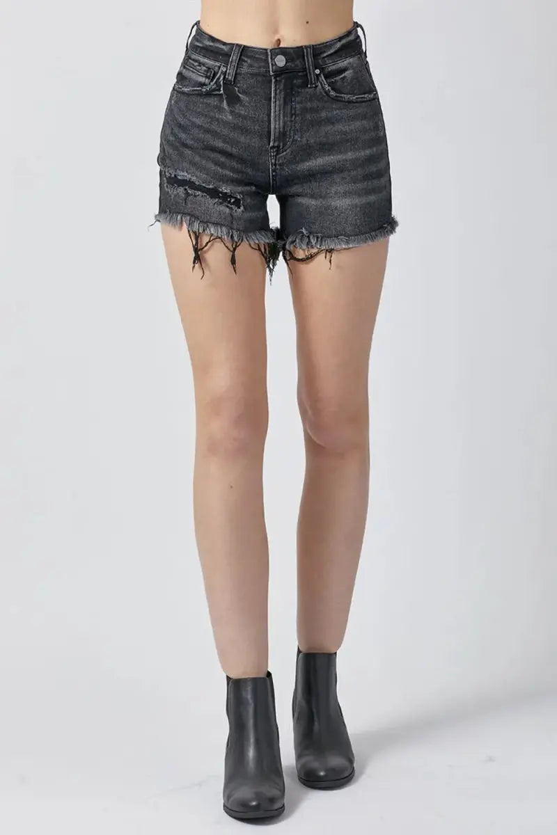 Women's Denim Shorts - Raw Hem Pockets - Casual Summer