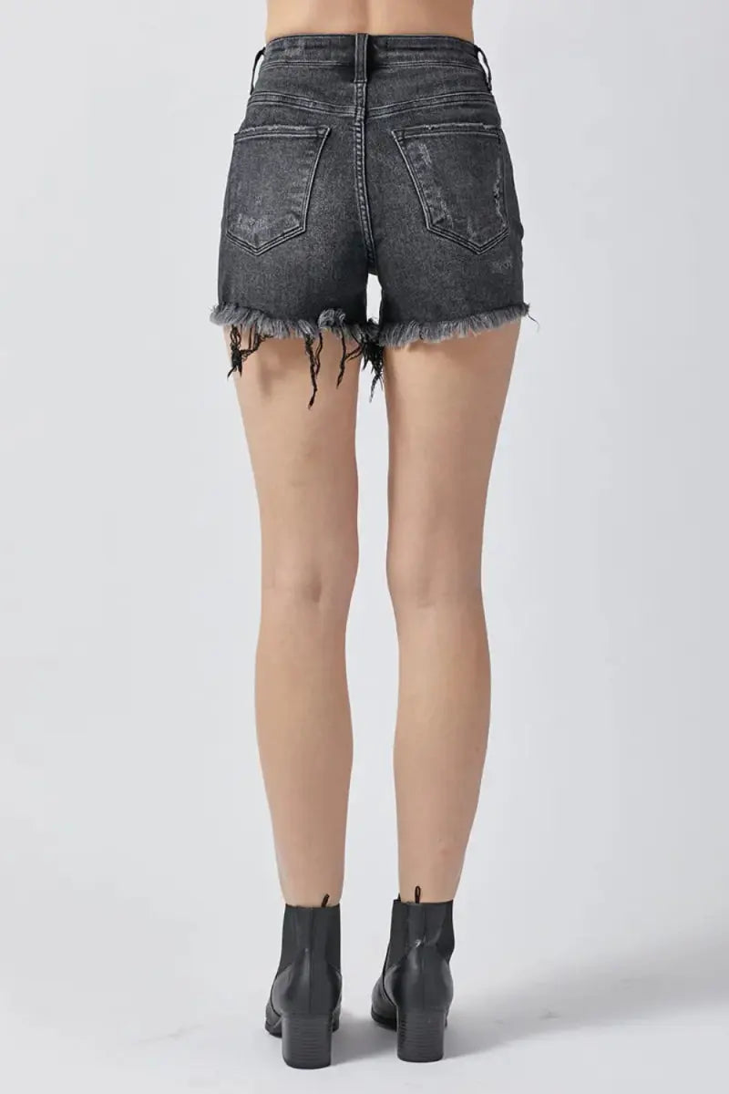 Women's Denim Shorts - Raw Hem Pockets - Casual Summer